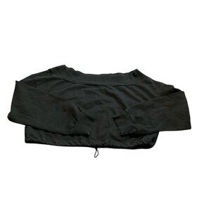Heroine Sport Off Shoulder Long Sleeve Cropped Top Black Xsmall Sweatshirt